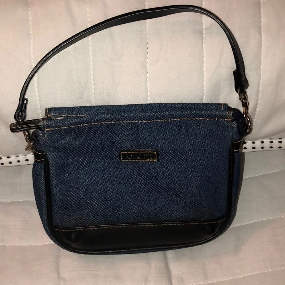 Rosetti Cotton Mini Denim Bag with a Vinyl Trim